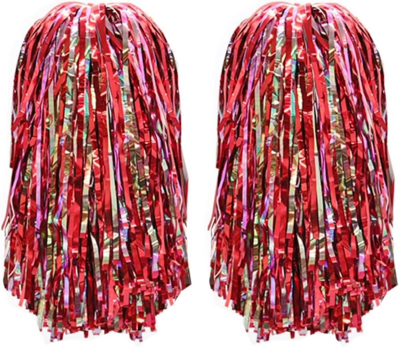 AUMIDO 2Pcs Cheerleading Pom Poms - Pompoms Cheer for Boy Girl School Sports Dance Games Team Spirit Cheer - Image 1